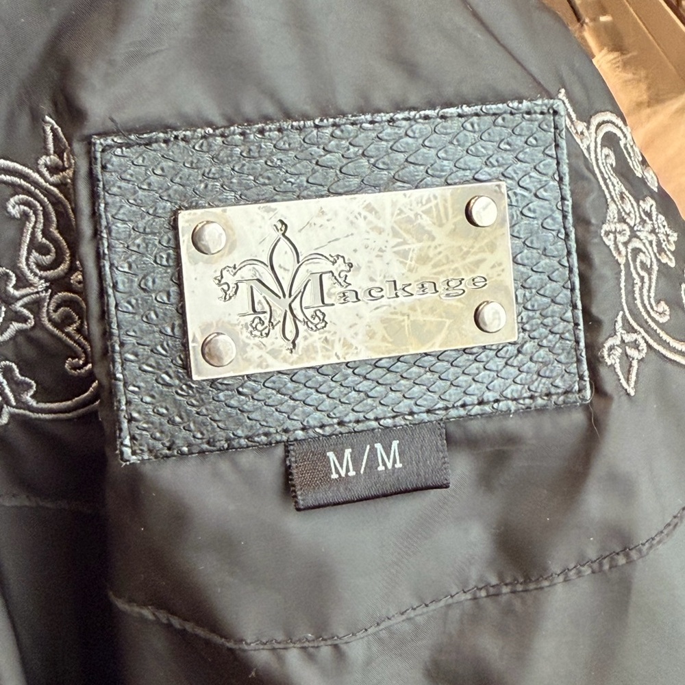 Mackage Black Puffer Coat with Fur Trim - Picture 8 of 8